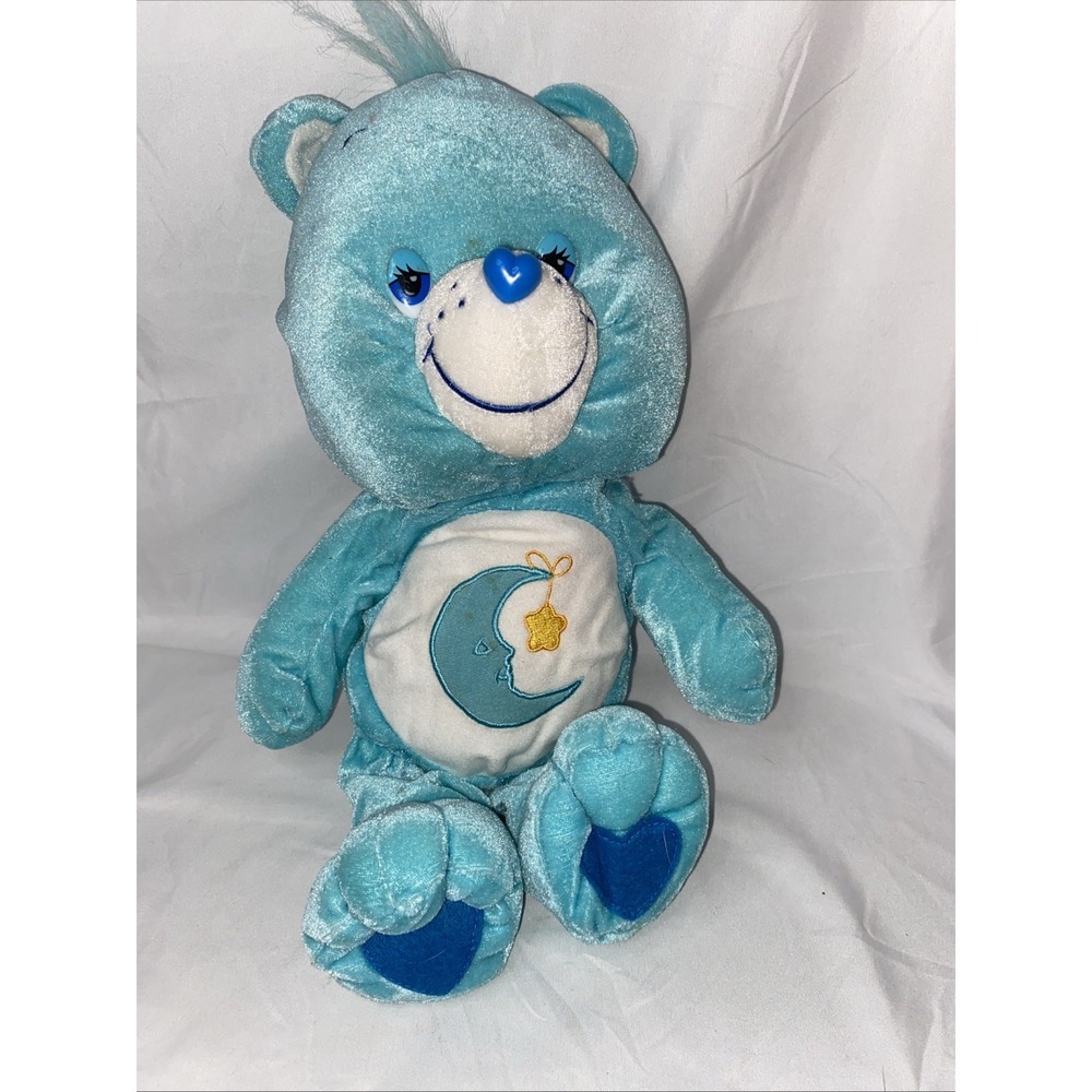 Care Bears Bedtime Bear Plush Blue Moon Star 10" Vintage 2003 Stuffed